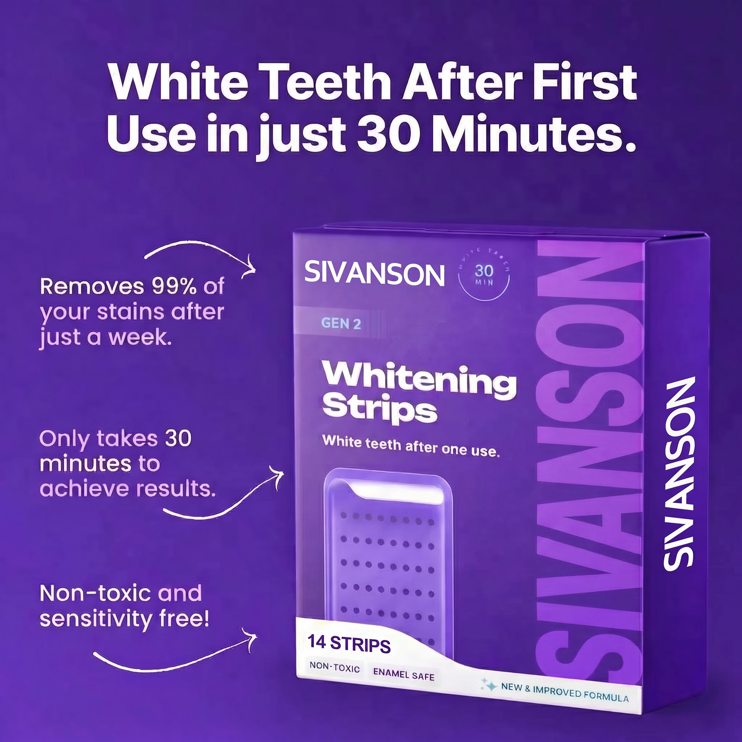 Sivanson Purple Teeth Whitening Strips