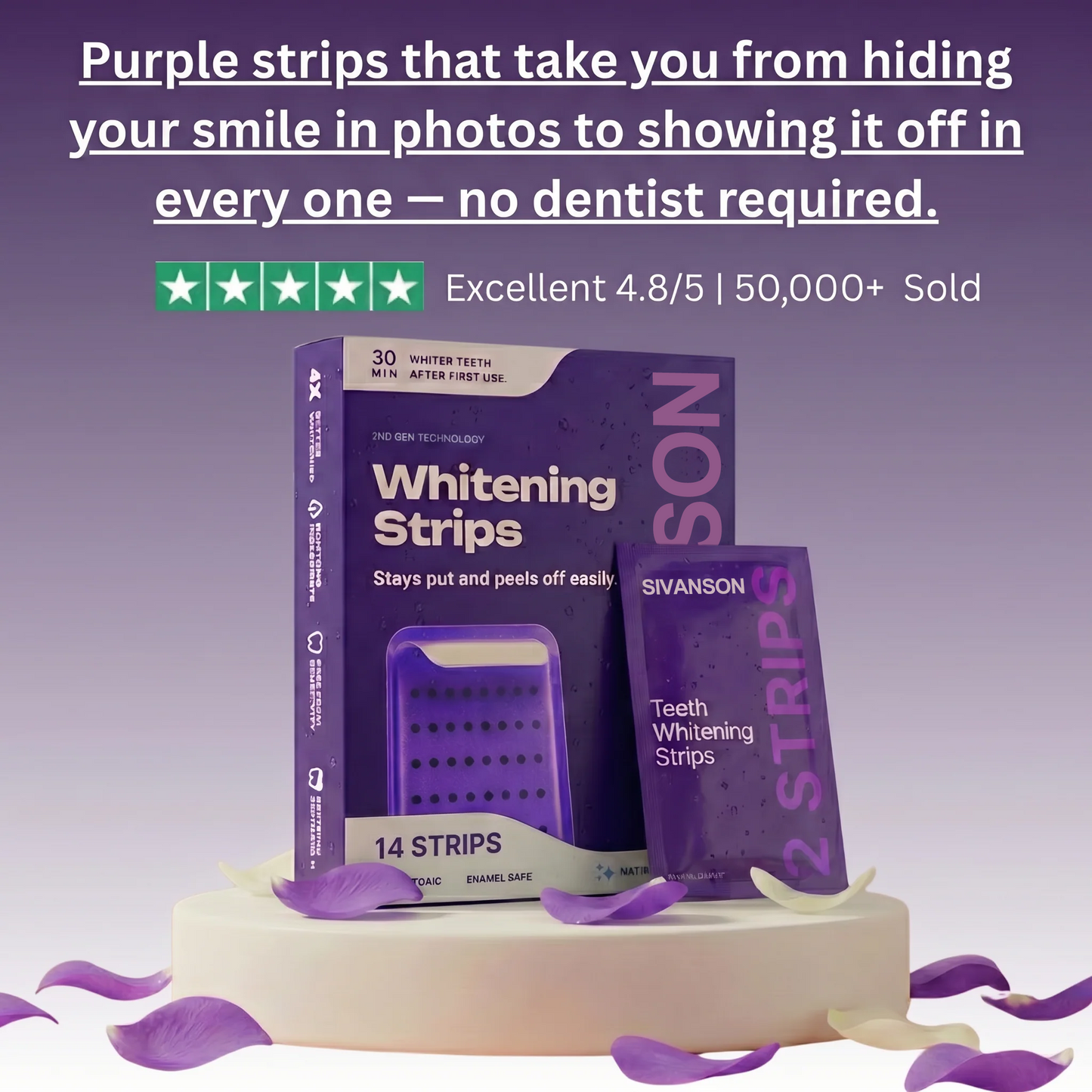 Sivanson Purple Teeth Whitening Strips